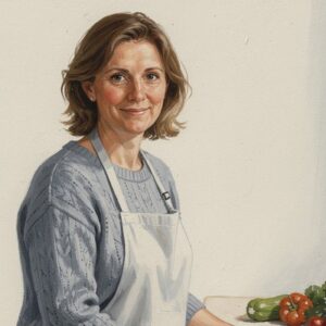 Portrait de Nathalie Gosselin dans sa cuisine